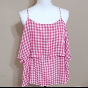 Abound Red & White Plaid Tank